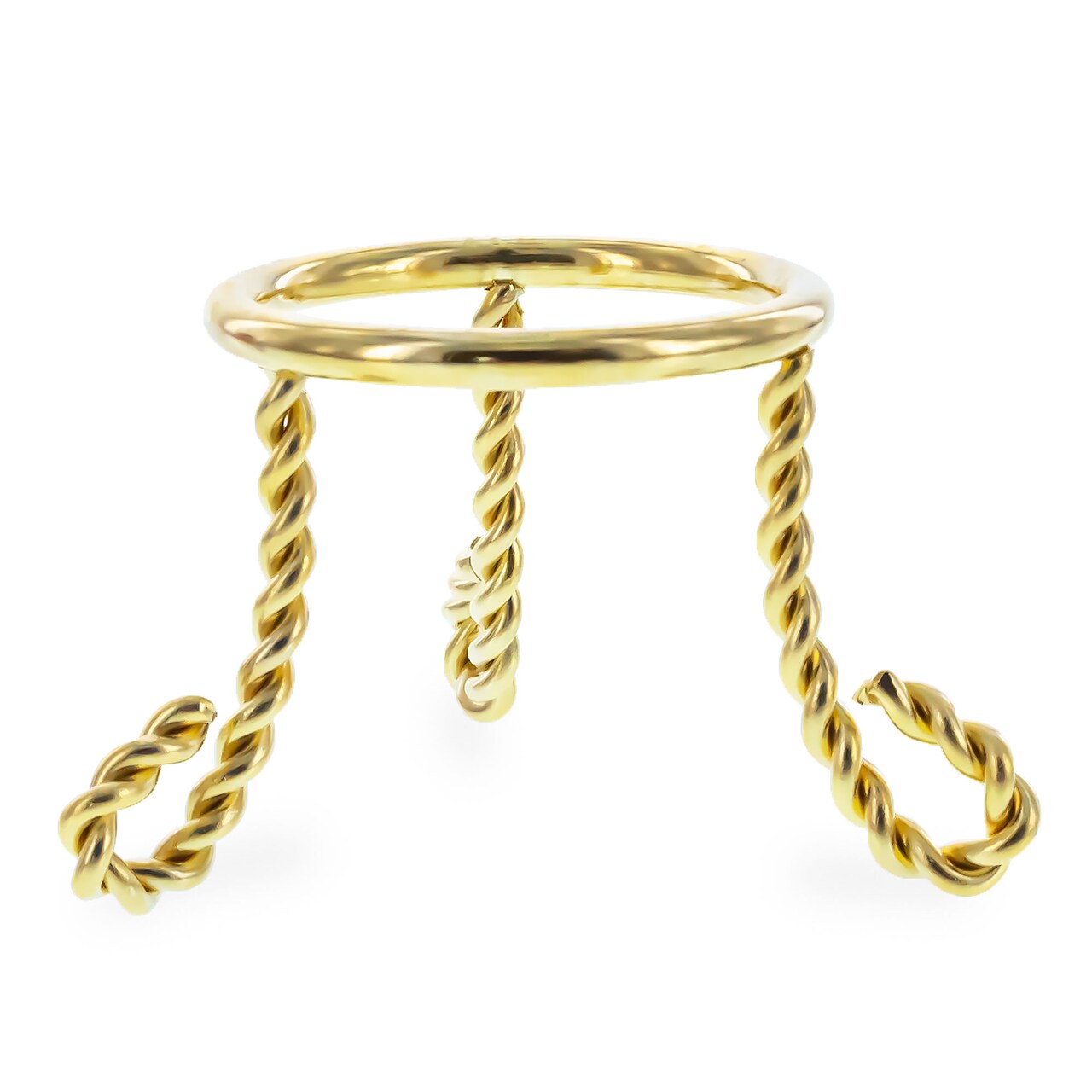 Gold Twisted Wire with Curled Feet Metal Egg Sphere Crystals Stand Holder Display 1.7 Inches (Taiwan)